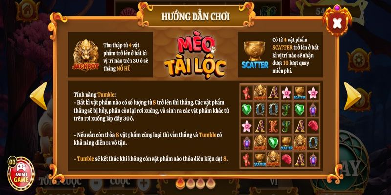 Hướng dẫn chơi nổ hũ Mèo Tài Lộc chi tiết
